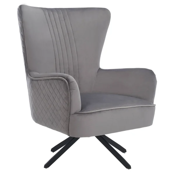 Safavieh SFV5015A Alejandro Velvet Accent Chair Slate Grey