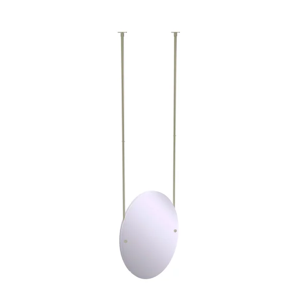 Allied Brass Frameless Oval Ceiling Hung Mirror Beveled Edge Polished Nickel