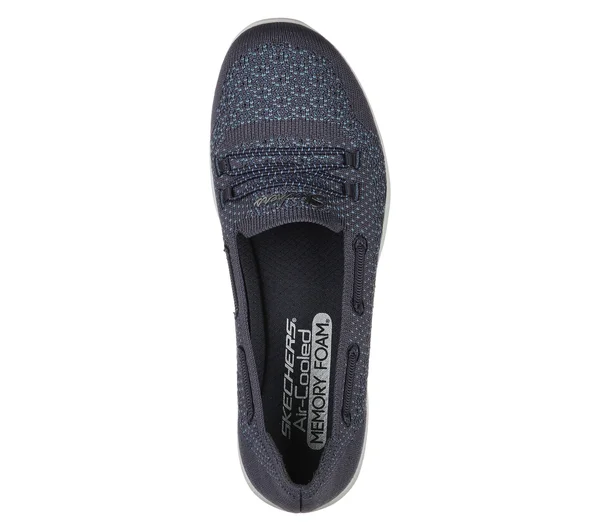 Skechers Women's Newbury St Easily Adored Vegan Slip on Sneaker - Navy