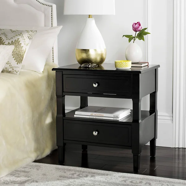 Safavieh Jenson Two Drawer Night Stand - Black