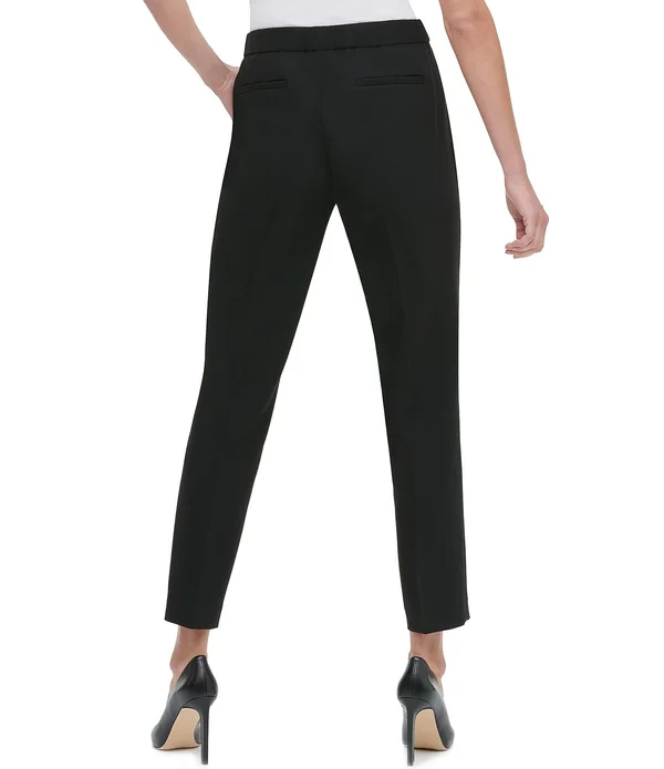 Tommy Hilfiger Twill Straight Slim Leg Ankle Pants - Womens, 8, Black
