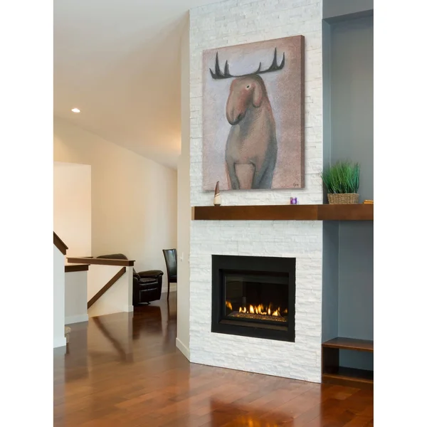 Marmont Hill 'Happy Moose' Painting Print on Wrapped Canvas - Brown