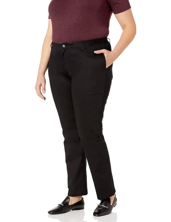 Lee Uniforms Juniors& Original Straight Leg Stretch Pants - Black - 1