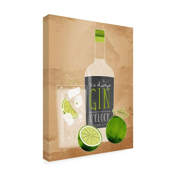 Trademark Art Green Lili 'Gin Oclock' Canvas Art