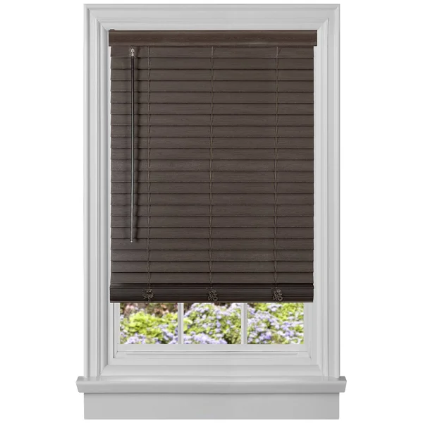 Powersellerusa Cordless Window Blinds - Privacy & Light Filtering 2x22 Slats Vinyl Mini Blind, Anti-UV Window Treatment, Maho