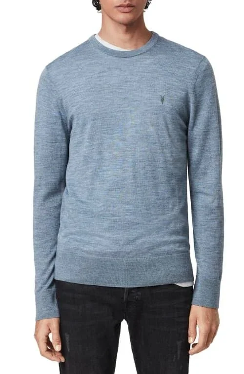 Men's Allsaints Mode Slim Fit Merino Wool Sweater - Size Large - Blue
