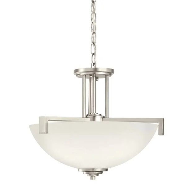 Kichler Eileen 3 Light 17 inch LED Inverted Pendant-Semi Flush in Brushed Nickel 3797NIL18
