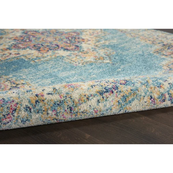 Nourison Passion Light Blue Area Rug, Size: 8& x 10&