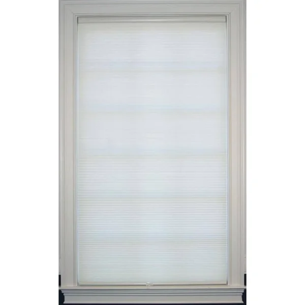 Allen + Roth 26-in x 64-in Cream Light Filtering Cordless Cellular Shade Polyester in Off-White, CCLFCREAM260640