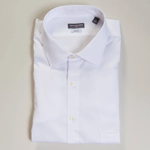 Van Heusen Grey Mist Big & Tall Tall Fit Solid Dress Shirt