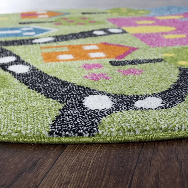 LR Resources Whimsical 81281 Green/Blue 5& x 7& Area Rug