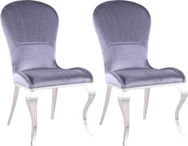 Chintaly Imports Erin Stainless Steel Round Back Cabriolet Side Chair