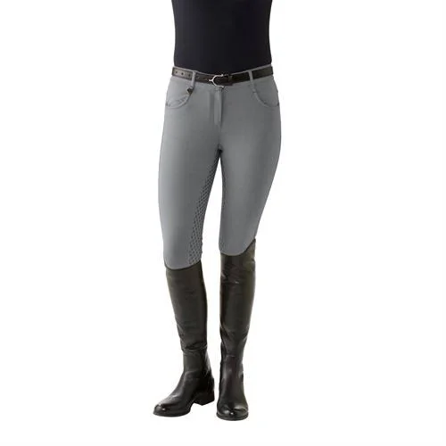 Ovation Ladies Euro Melange X-Grip Full Seat Breech - 32R - Neutral Beige