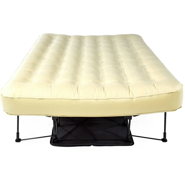 Ivation EZ-Bed (Queen) Air Mattress with Frame & Rolling Case, Self Inflatable, Blow Up Bed Auto Shut-Off, Comfortable