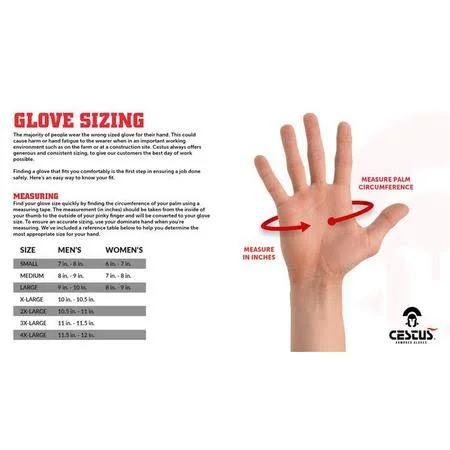 Cestus 3045 XL Work Gloves, Deep II Gel #3045 PR XL
