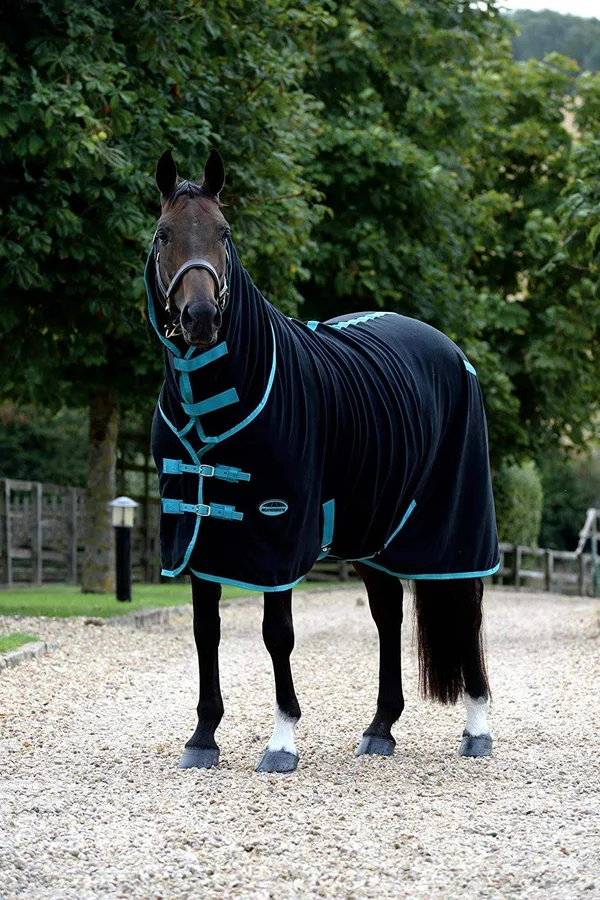 Weatherbeeta Fleece Combo Neck Cooler Black/Turquoise - 60