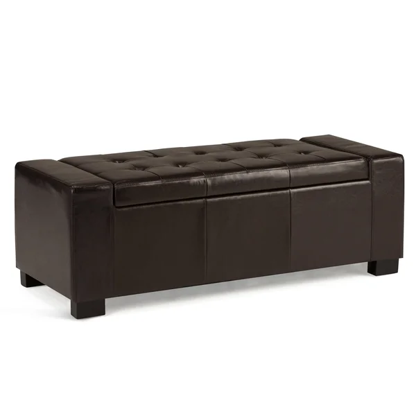 Simpli Home Laredo Storage Ottoman - Brown