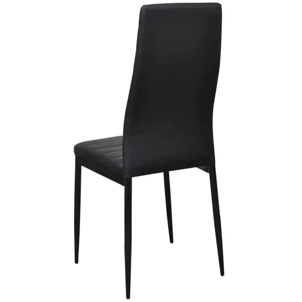 vidaXL Dining Chairs 4 Pcs Black Faux Leather