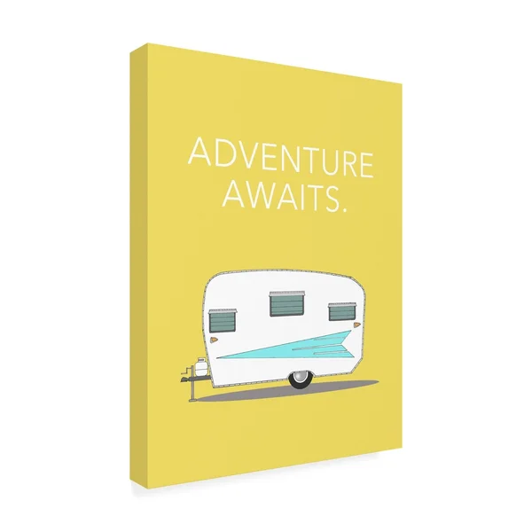 Trademark Art Annie Bailey Art 'Adventure Awaits Camping' Canvas Art