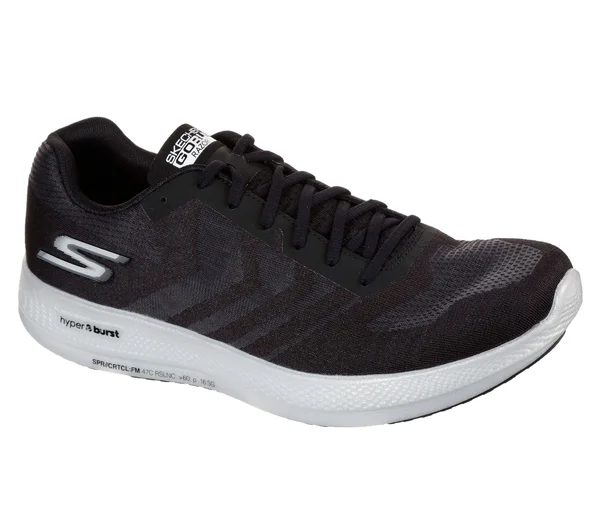 Skechers Men's Go Run Razor Sneakers, Black/White, 10.0
