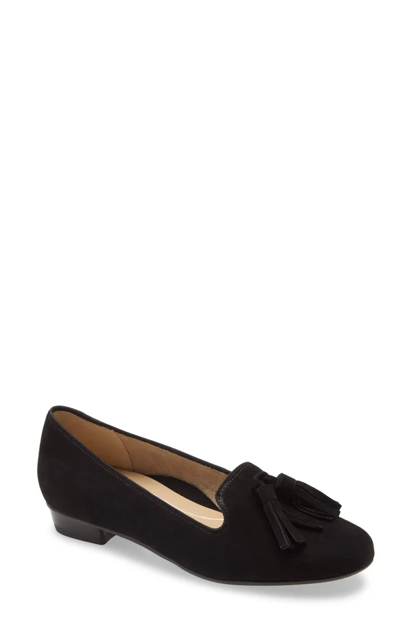 Women's Ara Belinda Ballet Flat - 8 M - Black/ Leopard Print Leather