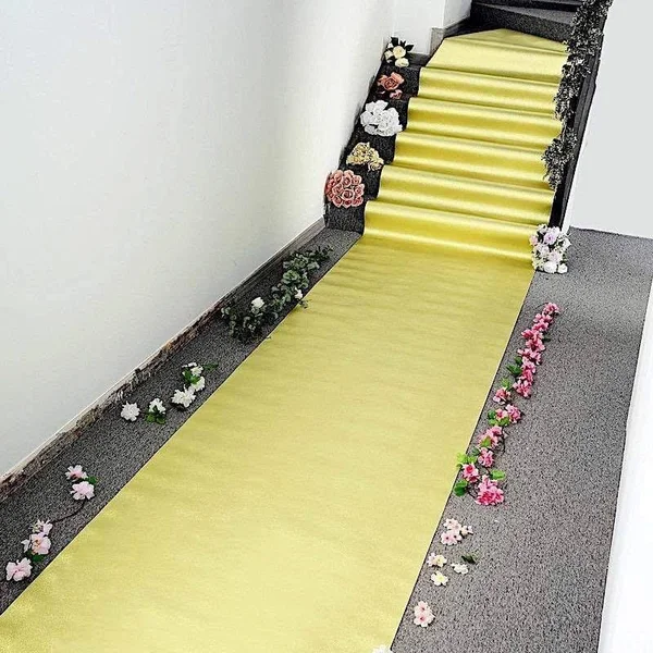 Balsa Circle 50 ft Long Glittered Wedding Aisle Runner - Champagne