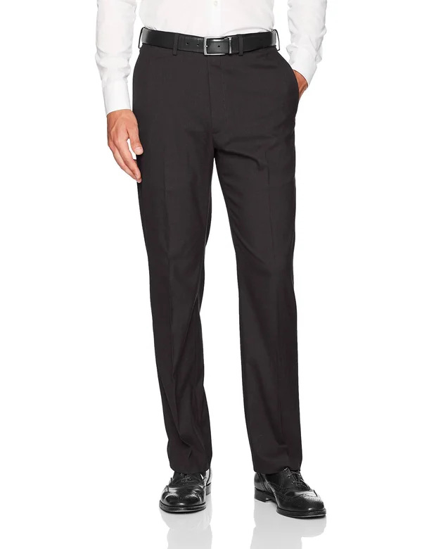 J.M Haggar Sharkskin Classic Fit Flat Front Dress Pant - 38 30, Black