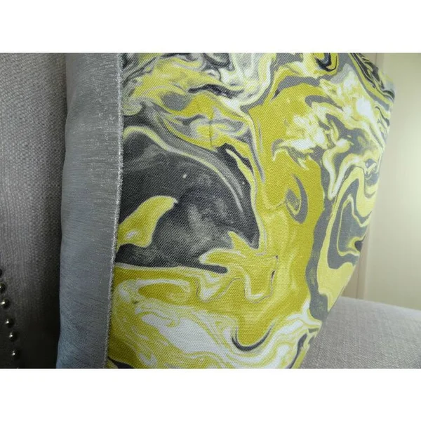 Plutus Medici Marble Ink Handmade Throw Pillow, Double Sided