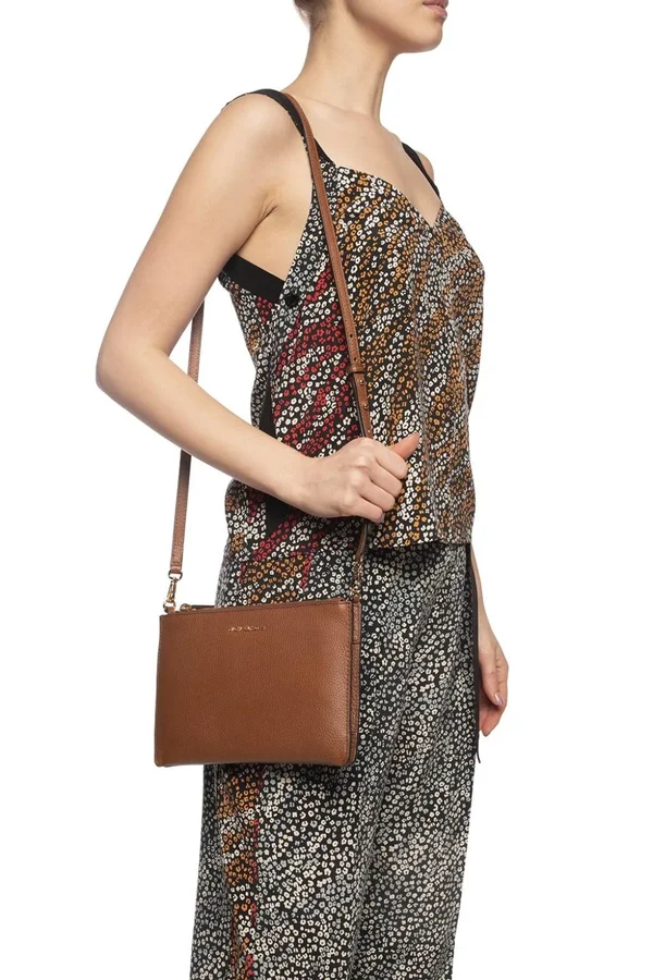 Michael Michael Kors Crossbody Clutch Os Brown Leather