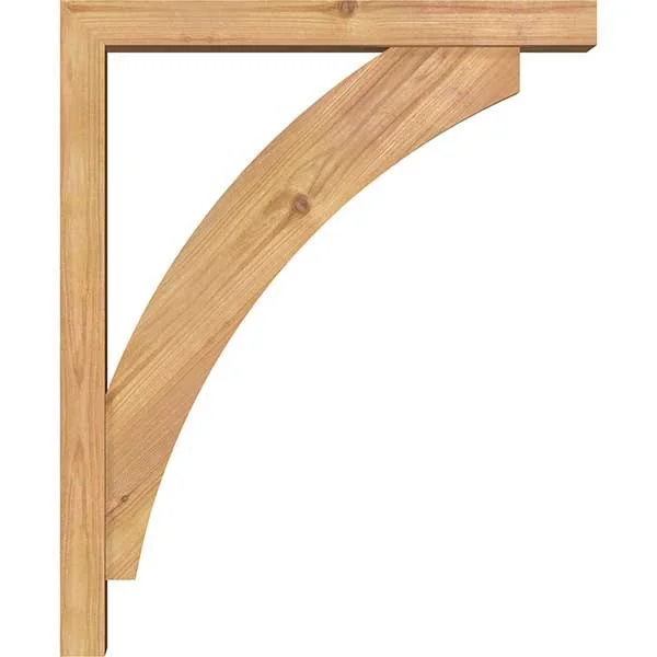 Ekena Millwork 1463913 3 1/2x22W x 18x22D x 22x22H Thorton Block Smooth Bracket w/ Offset Brace, Western Red Cedar