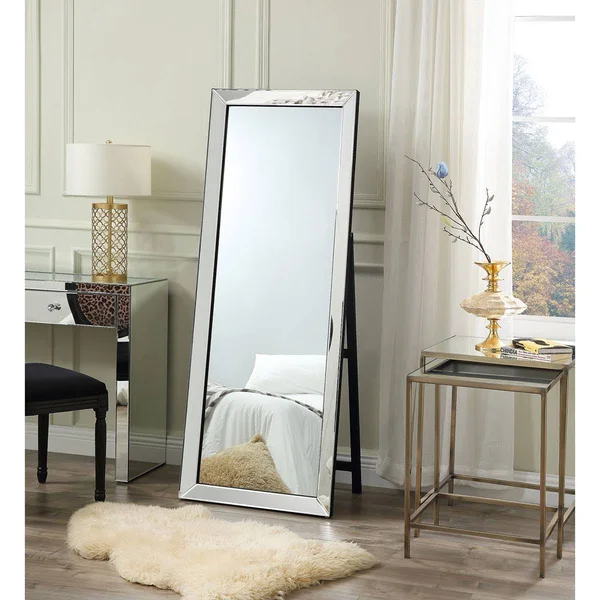 Inspired Home Coral 63-in L x 23.5-in W Silver Polished Floor Mirror, JF147-09NC-LS