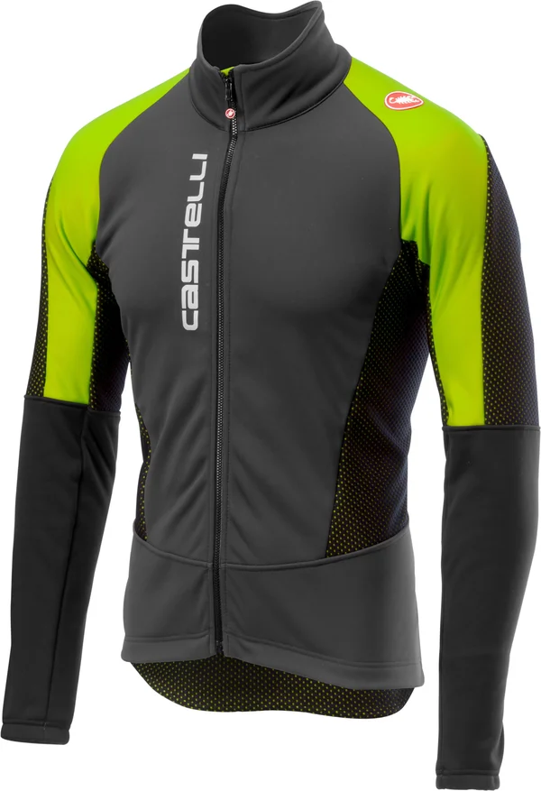 Castelli Mortirolo V Jacket - Dark Gray/Yellow Fluo - M
