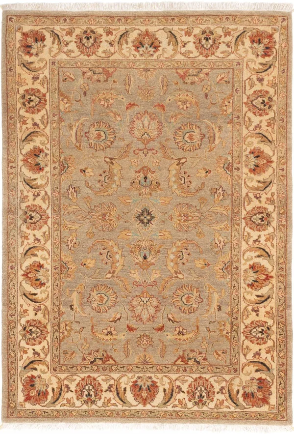 ECARPETGALLERY Hand-Knotted Chobi Twisted Grey Wool Rug - 5'0 x 7'3