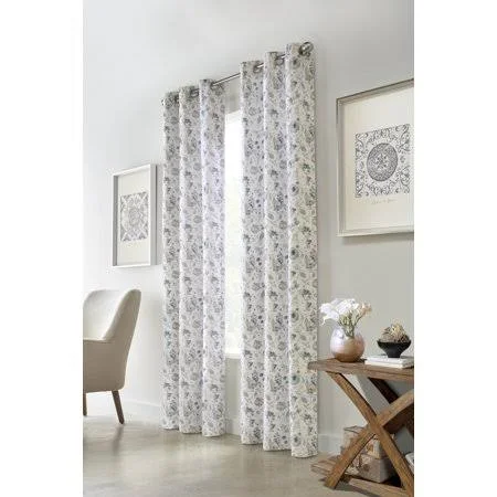 Thermalogic Moody Floral Grommet Panel ( Set of Two) - Size: 40 x 63