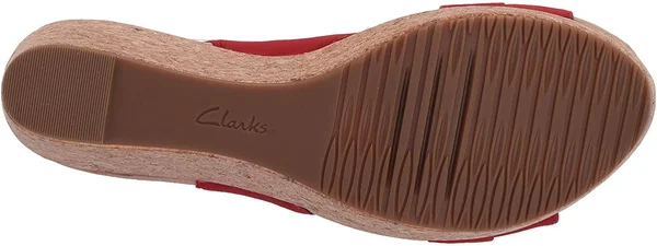 Clarks Collection Women's Annadel Ivory Wedge Sandals - Red