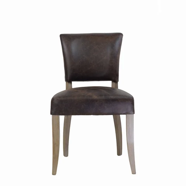 Adele Leather Side Chair in Vintage Brown