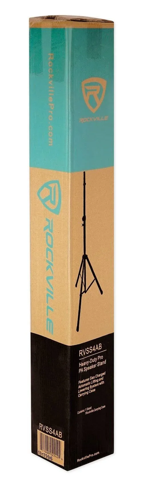 4 Rockville DJ PA Tripod Speaker Stands+Bags, Hydraulic Air Auto Lift RVSS4AB