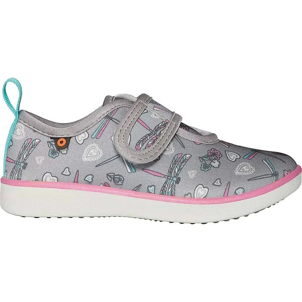 Bogs Kids& Kicker Strap Dragonfly Shoe - 11 - Light Gray Multi