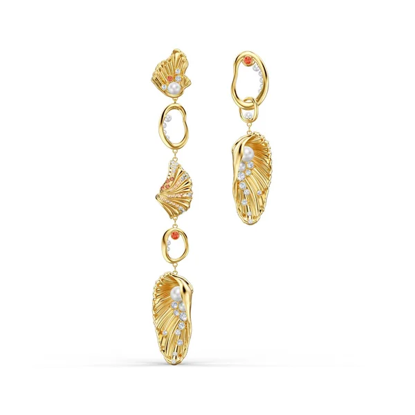 Swarovski Shell Gold Statement Earrings