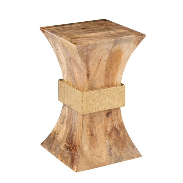 17.75x22 Brown and Bronze Contemporary Square Accent Side Table
