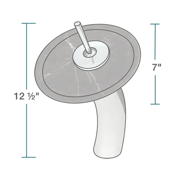 Mr Direct 851 Marble Granite Vessel Sink Ensemble with Oil-Rubbed Bronze Finish Waterfall Faucet, Pop-Up Drain, and Sink Ring