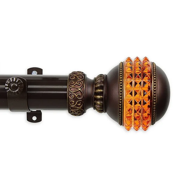 Rod Desyne Gemstone 1.5x22 Non-Telescoping Curtain Rod - Cocoa 13 ft