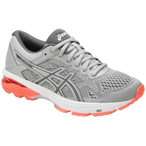 Asics Women's GT-1000 6 Running Shoe - Mid Grey/Flash Coral, 6