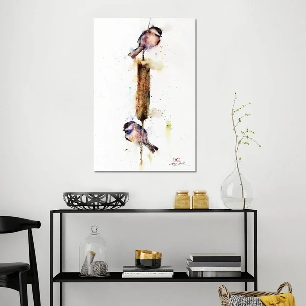 Dean Crouser Paintings on Canvas Art - Cattail Conversation II Print ( Animal Art > Birds art)