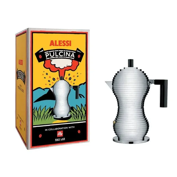Alessi Pulcina Espresso Coffee Maker. 6 Cups. Black