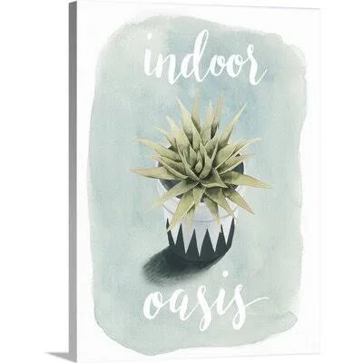 Giclee &Life Is Succulent III& Graphic Art Print Ebern Designs Format: Wrapped Canvas, Size: 16x22 H x 12x22 W x 1.5x22 D