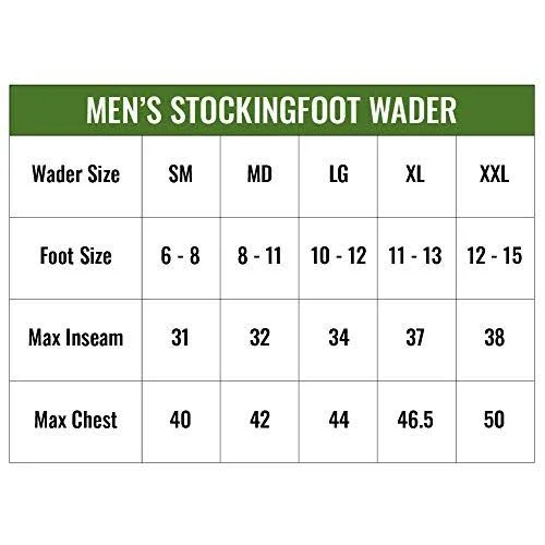 Frogg Toggs Amphib Neoprene Stockingfoot Chest Wader, Size XL, Green