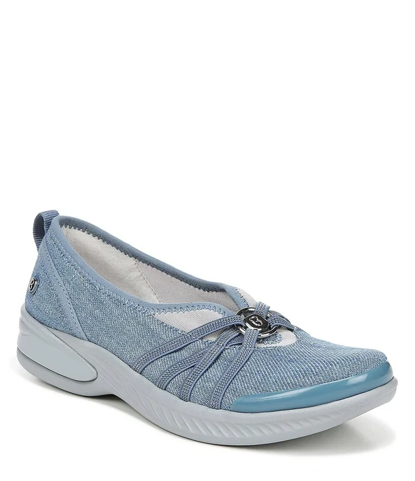 Bzees Women's Niche Slip On, Size: 8, Washed Denim Fabric