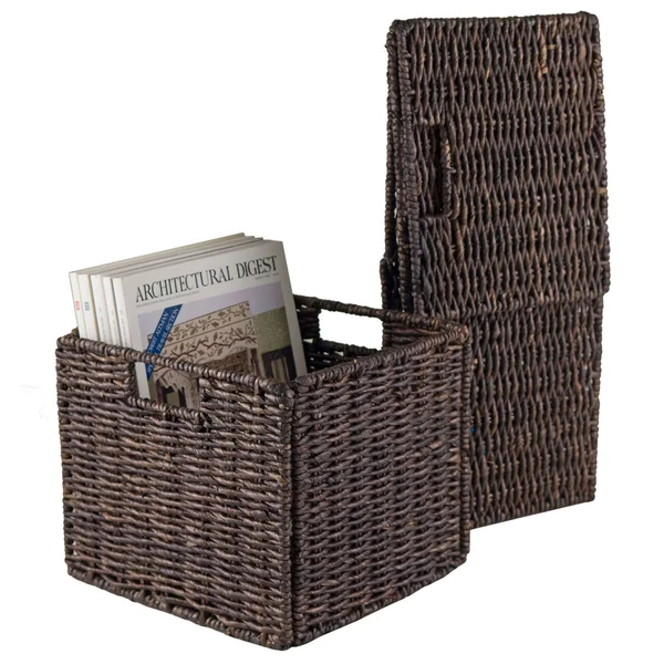 Winsome Granville 5pc Storage Shelf with 2 Large and 2 Small Foldable Baskets - Espresso