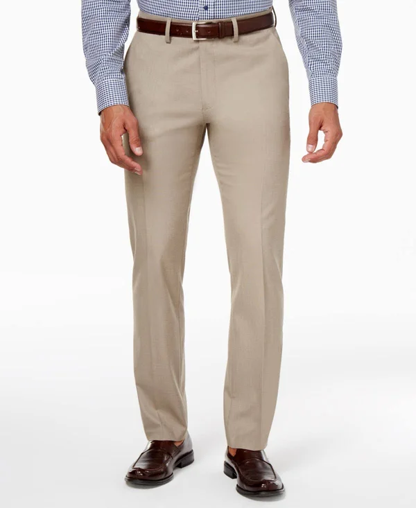 Kenneth Cole Reaction Men's Slim-Fit Stretch Dress Pants, Created for Macy&s - Oatmeal